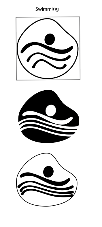 Digital draft designs of olympic sport symbol