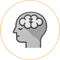 Mindfulness simple image of a person closing their eyes and a brain