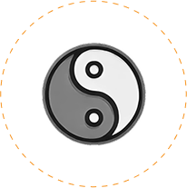 Balance showcasing a Ying yang symbol